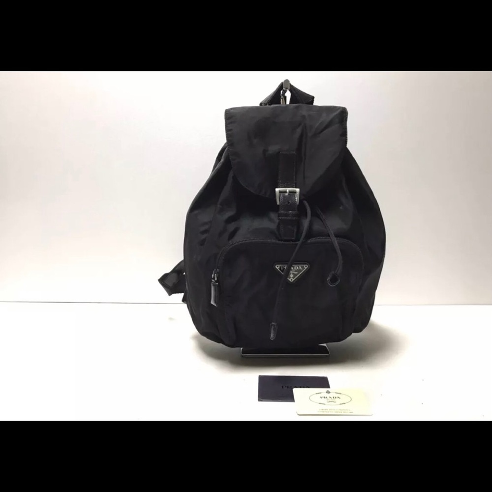 AUTHENTIC PRADA nylon backpack black comes with authenticity card